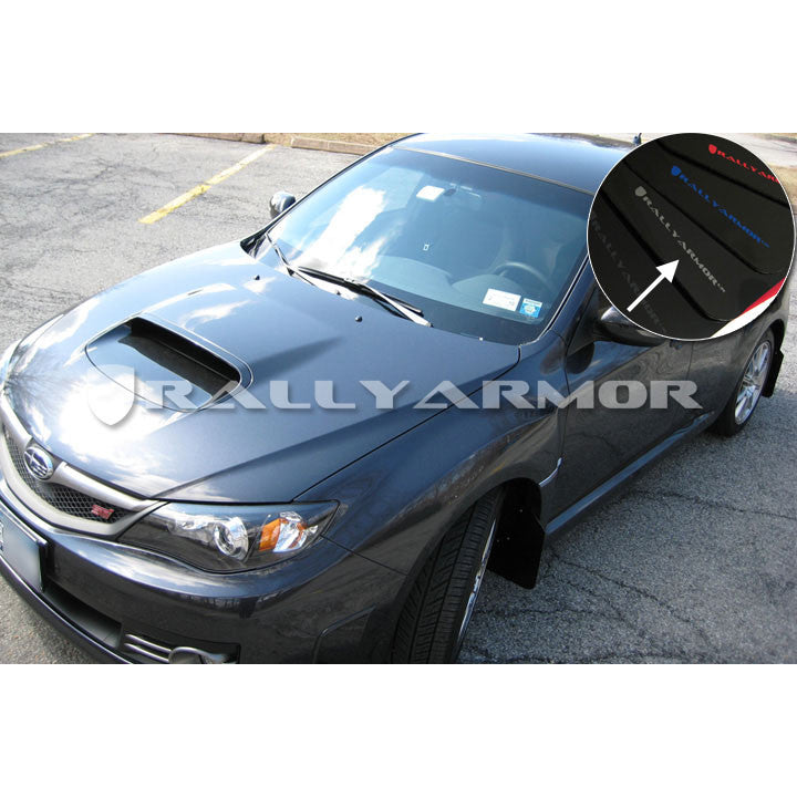 Rally Armor UR Mud Flaps for 2008-2014 Subaru STI Hatchback & 2011-2014 WRX Hatchback - Durable Splash Guards for Off-Road & Winter Driving Protection