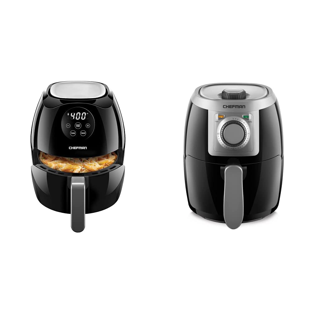 Chefman 3.5 Quart Digital Air Fryer Oven with Touch Screen, Space-Saving Flat Basket & Adjustable Temp Control - Compact, Healthy Cooking for Small Kitchens - Perfect for Roasting, Baking, Frying & Reheating Food Fast