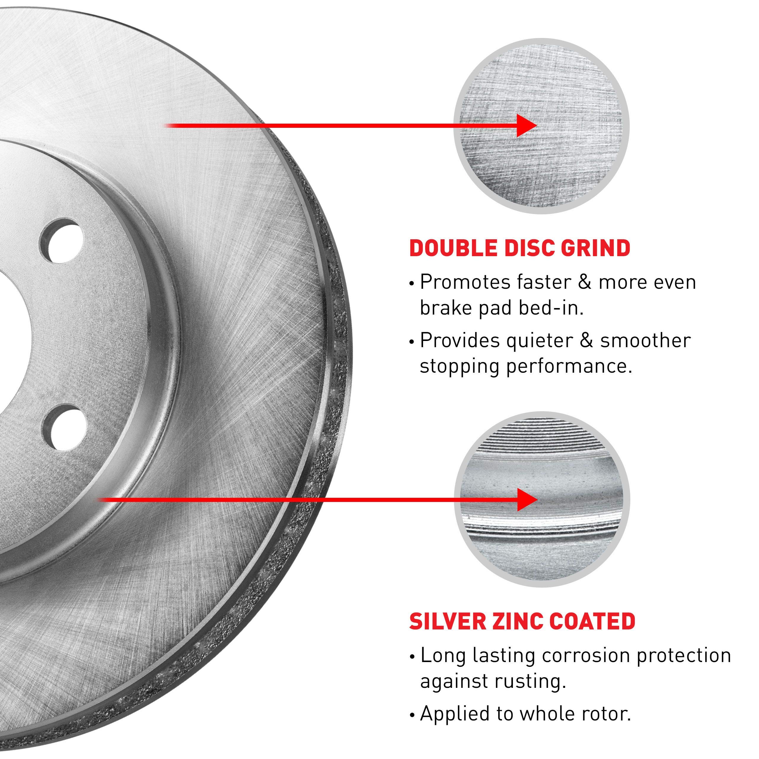 R1 Concepts Premium Front Disc Brake Rotors Kit - Compatible with 1990-1997 Acura CL & Honda Accord - High Performance Braking for Daily Commute and Highway Driving