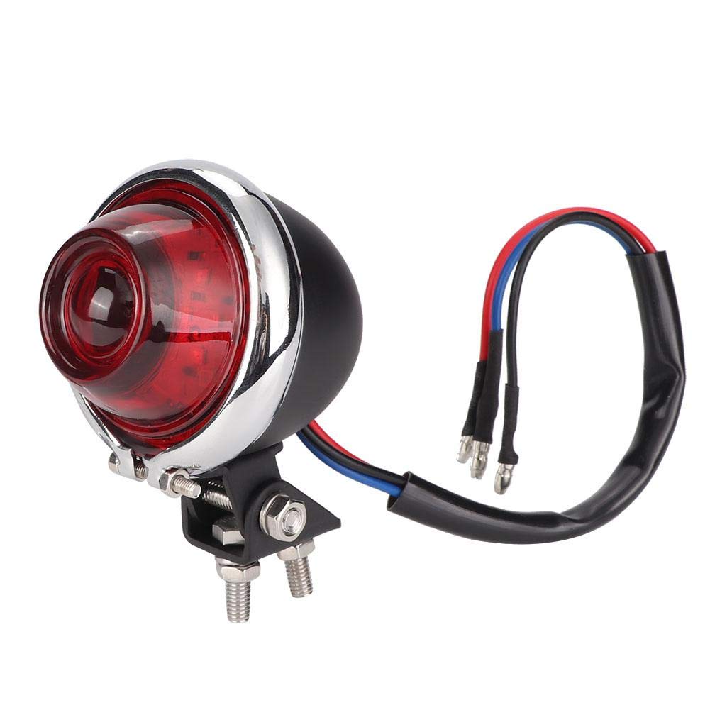 Vintage Motorcycle LED Tail Light - Convex Brake Stop Running Lamp with Turn Signal Indicators | Perfect for Harley, Cruiser & Classic Bike Customization