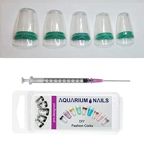 Clear Nail with Green Cork