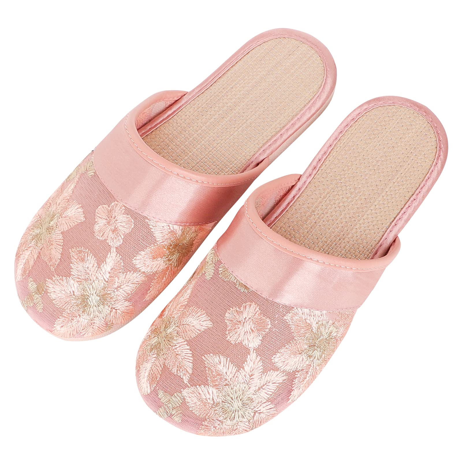 XGOPTS Women's Floral Mesh Slippers - Breathable Summer Sandals for Women & Girls | Lightweight Indoor House Slides | Perfect for Home, Spa, Beach & Lounging