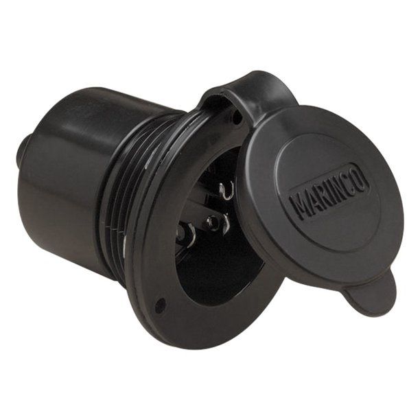 Marinco 150BBI 30A 125V Boat Shore Power Inlet with Black Cover - Marine Grade Electrical Connector for Yachts, Sailboats & RVs | Waterproof & Durable Design for Safe Dock Charging