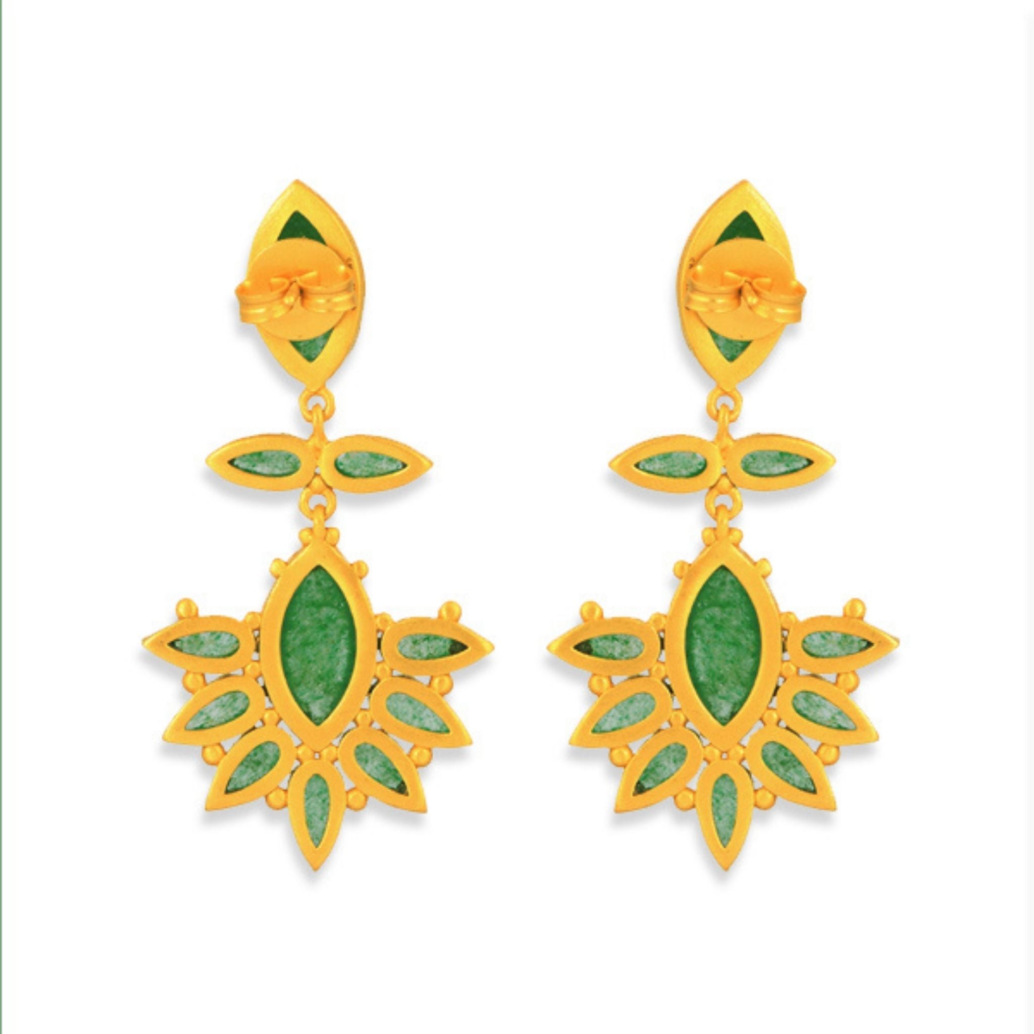 Dreamcatcher Drop Earrings with Green Strawberry Quartz - Boho Chic Jewelry for Women, Perfect for Festivals, Parties & Everyday Wear