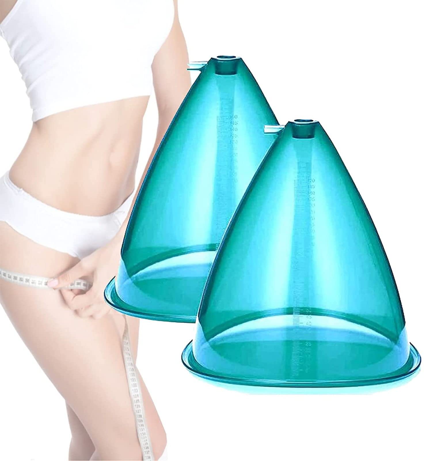 180ml Large Vacuum Suction Cup for Buttocks Lifting - Professional Body Massage Cupping Therapy Tools - Blue - Perfect for Home Spa, Cellulite Reduction & Body Contouring