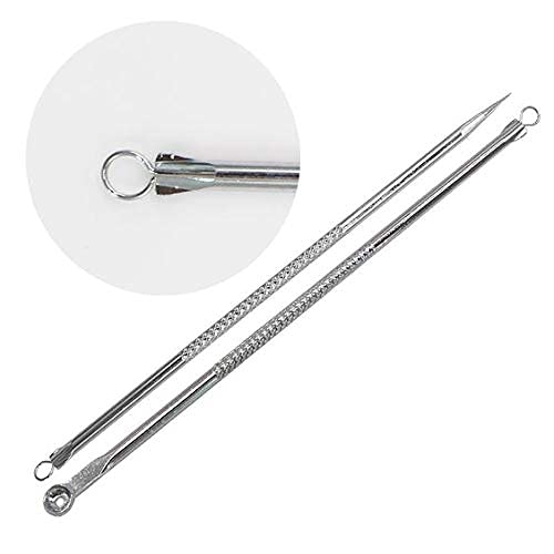 Professional Acne Extractor Kit - Blackhead Tweezers & Pimple Popper Tool for Blackheads, Whiteheads & Ingrown Hairs | Comedone Extractor Set for Facial Blemishes & Skin Impurities | Perfect for Home Spa & Skincare Routine