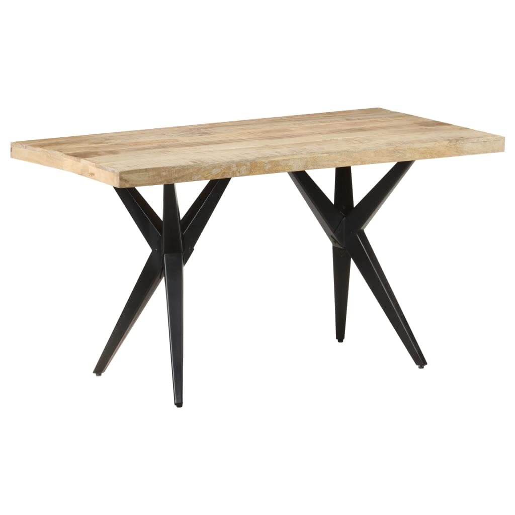 DiMorture 55.1 Inch Vintage Wood Dining Table with Metal Base - Rectangular Kitchen Table for 4, Natural Wood Finish | Perfect for Farmhouse Dining Rooms, Small Kitchen Spaces & Family Gatherings