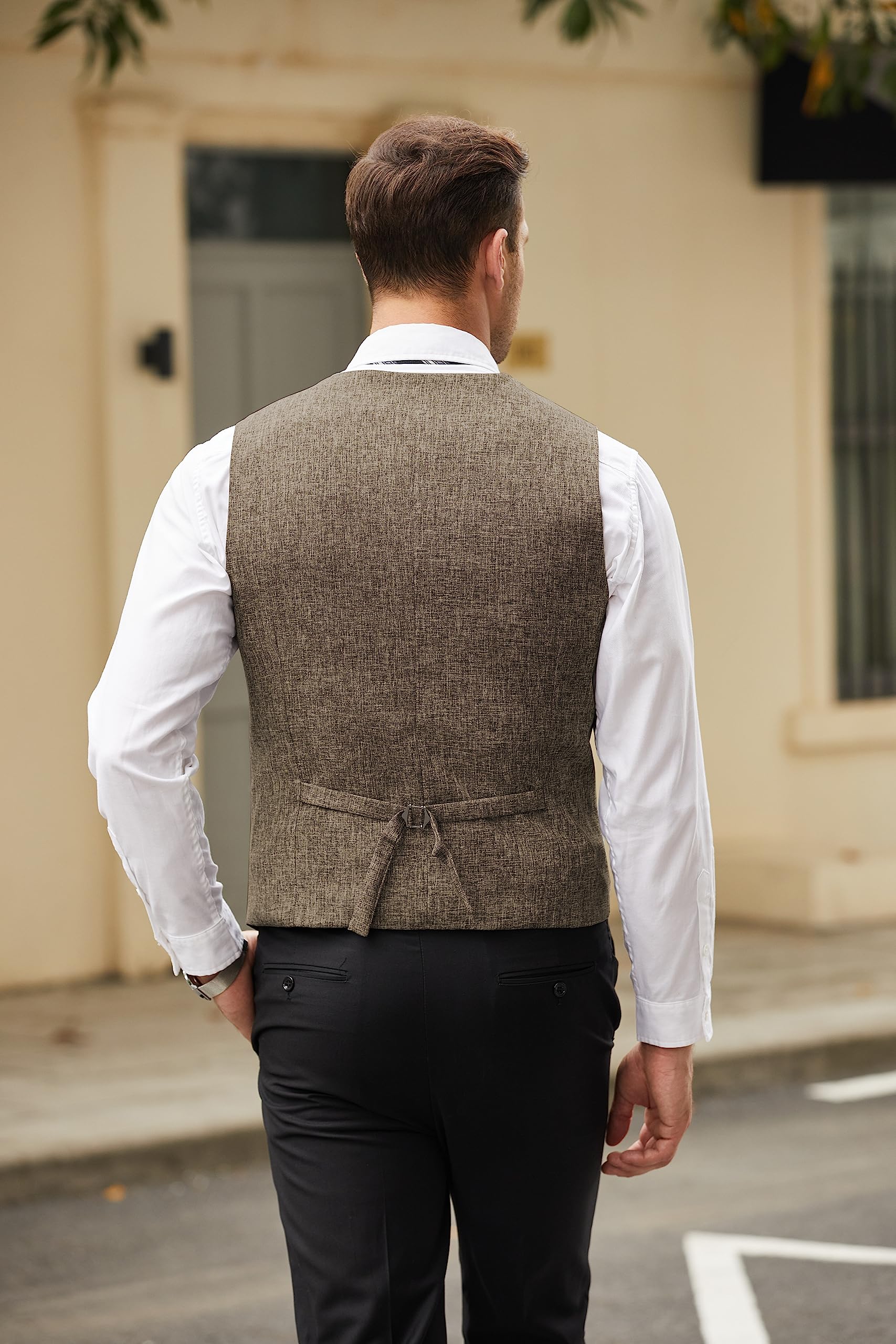 COOFANDY Men's Slim Fit Casual Business Vest - Lightweight Waistcoat for Office & Formal Wear | Perfect for Weddings, Business Meetings & Smart Casual Outfits