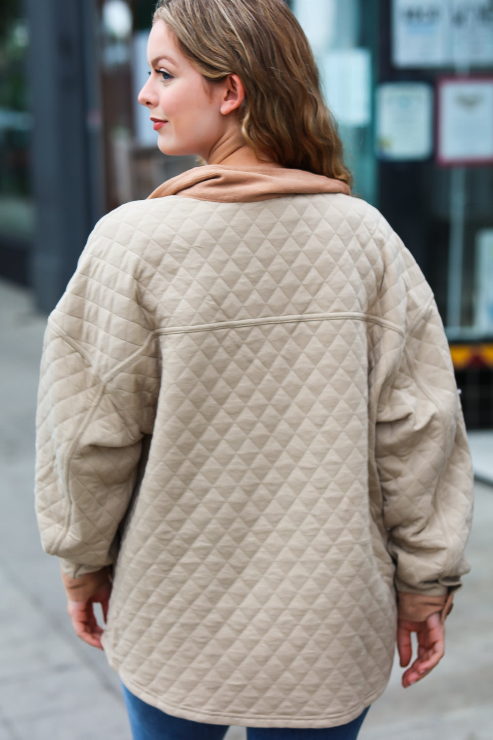 Eyes On You Taupe Quilted Knit Button Down Shacket - Stylish Women's Lightweight Jacket for Fall & Winter Fashion, Office Wear and Casual Outfits