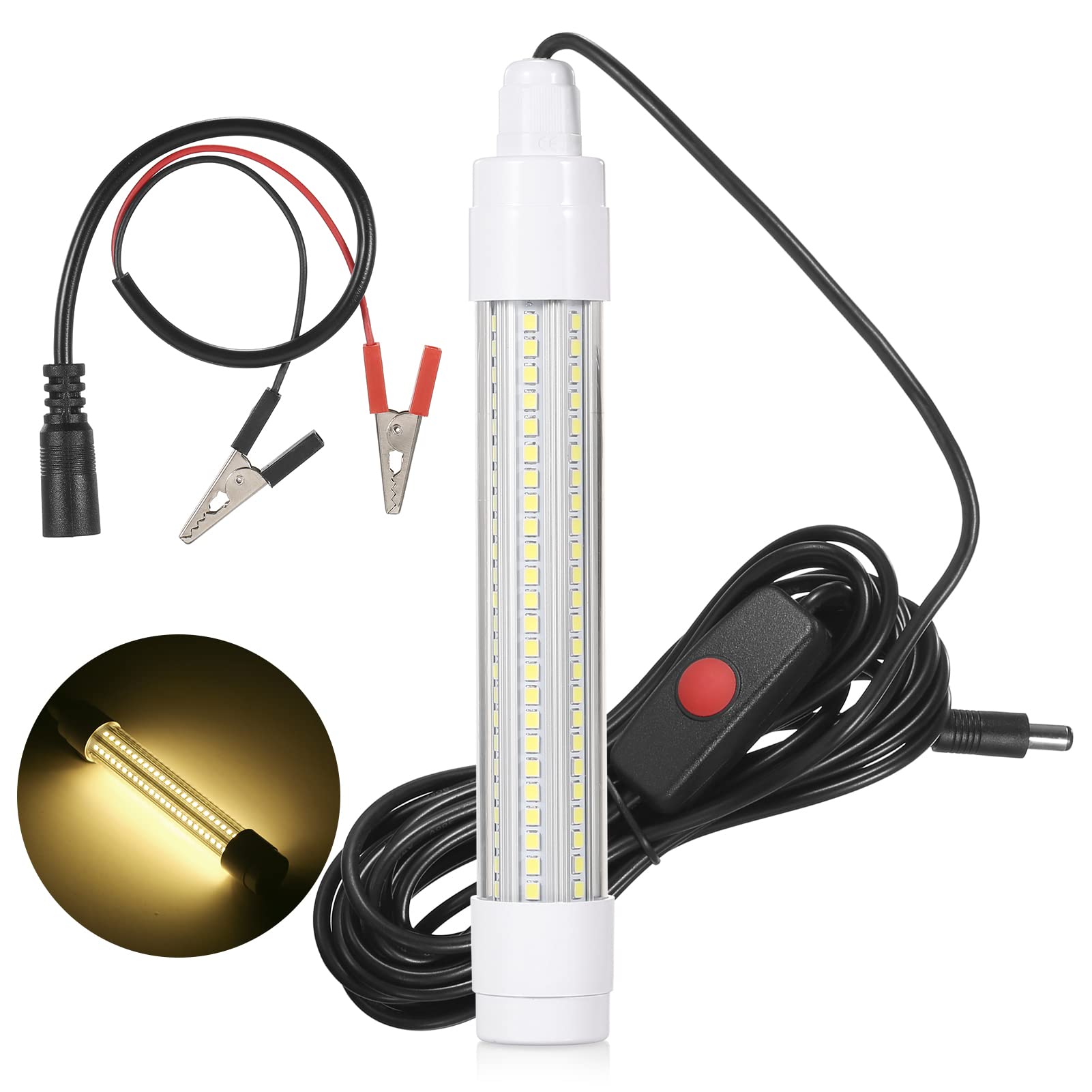 144 LED Submersible Fishing Light - Underwater Fish Finder Lamp for Night Fishing, Fish Attracting Bait Light - Perfect for Deep Sea, Lake & Ice Fishing