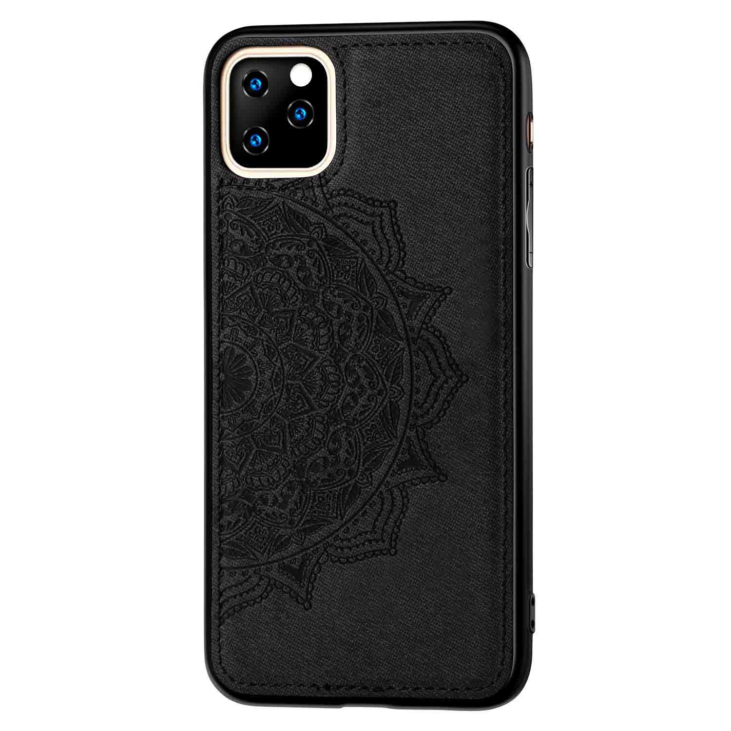 Flower Case for iPhone 11 Pro Max 6.5 Inch - Magnetic Car Mount Compatible, 3D Floral Embossed Design, Slim Shockproof Protective Cover (Black) - Perfect for Daily Use, Commuting & Travel Protection