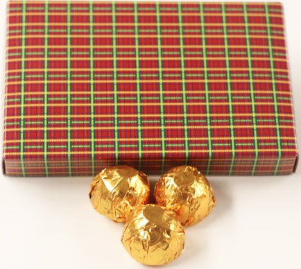Scott's Cakes Premium Milk Chocolate Maple Cream Filling Candies with Copper Foils - 1 Pound Christmas Plaid Gift Box - Perfect for Holiday Gifting, Party Favors & Sweet Treats