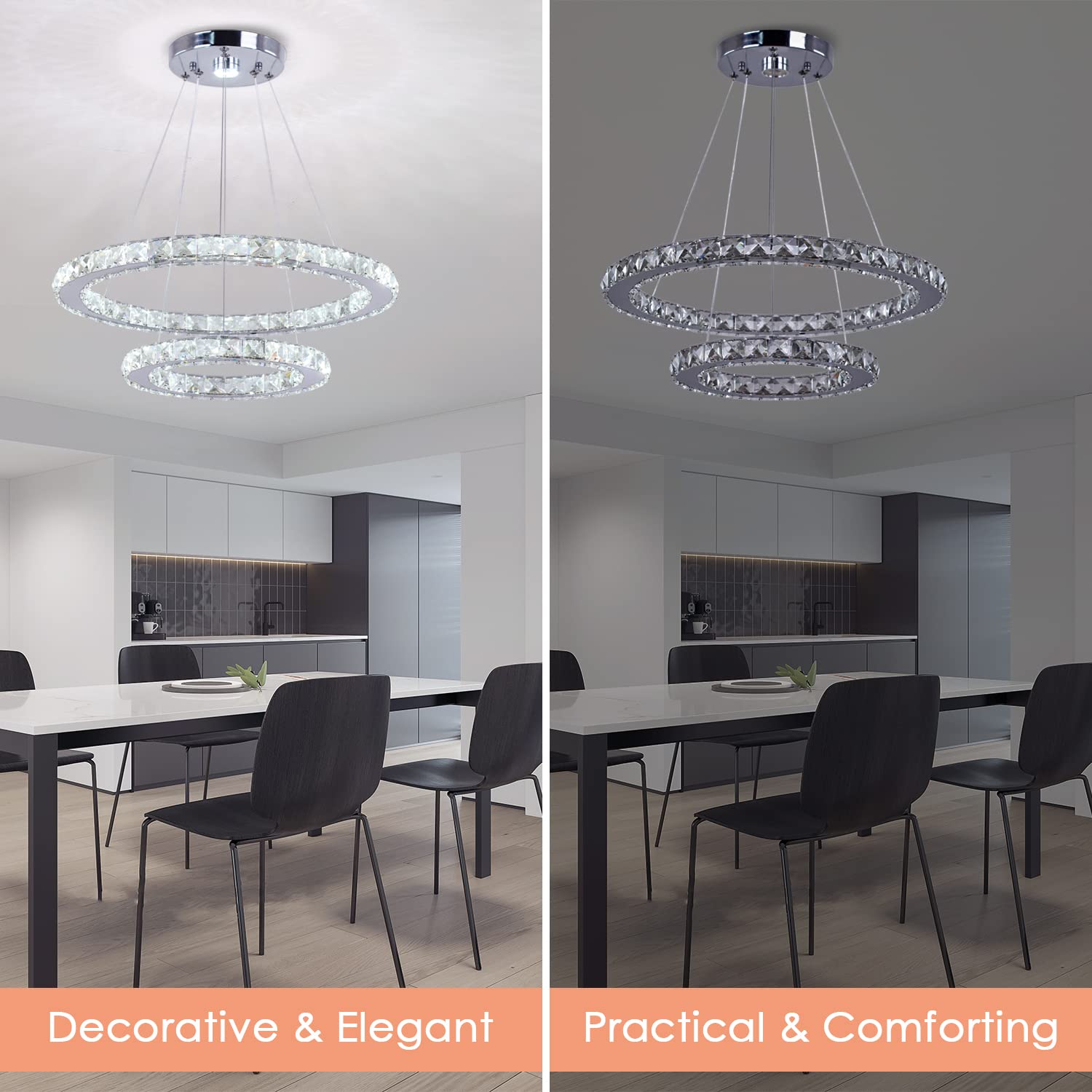 Modern LED Crystal Chandelier - 19.7
