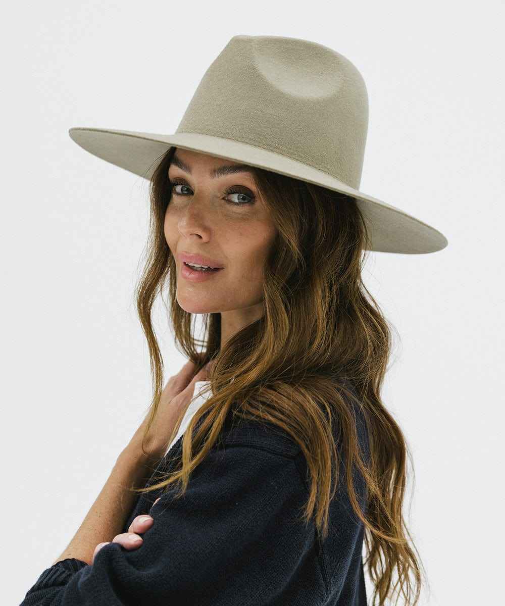 Emma Wide Brim Fedora Hat for Women - Sage Green Sun Hat with Blemish - Perfect for Beach, Summer Outfits and Outdoor Activities