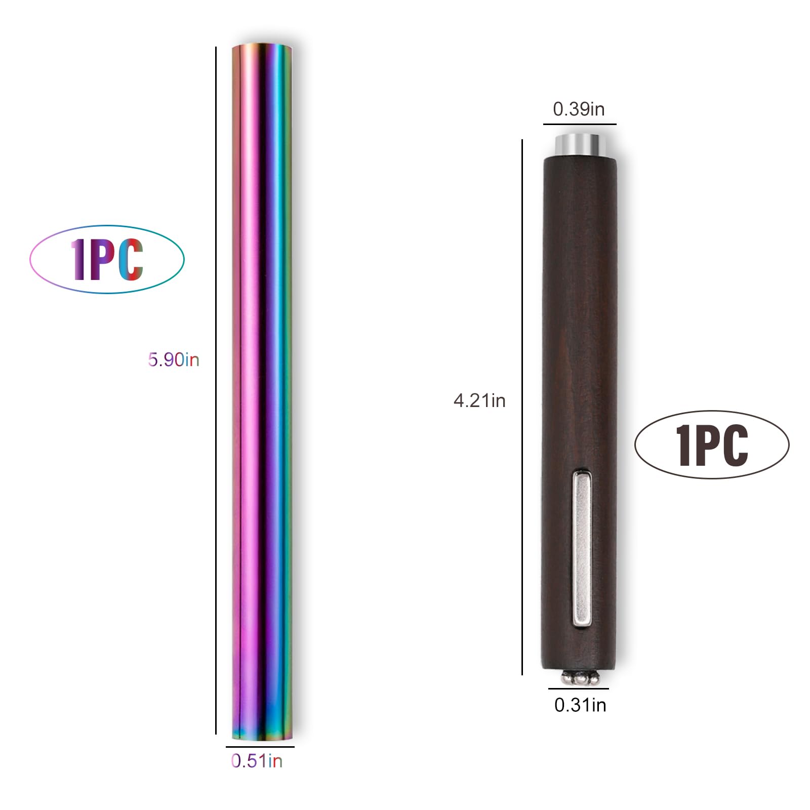 2-Piece Double-Ended Cat Eye Nail Magnet - Iridescent Cylindrical Strong Magnetic Tool for Cat Eye Gel Polish (Brown, 3-in-1 Design) | Perfect for Salon & DIY Nail Art at Home