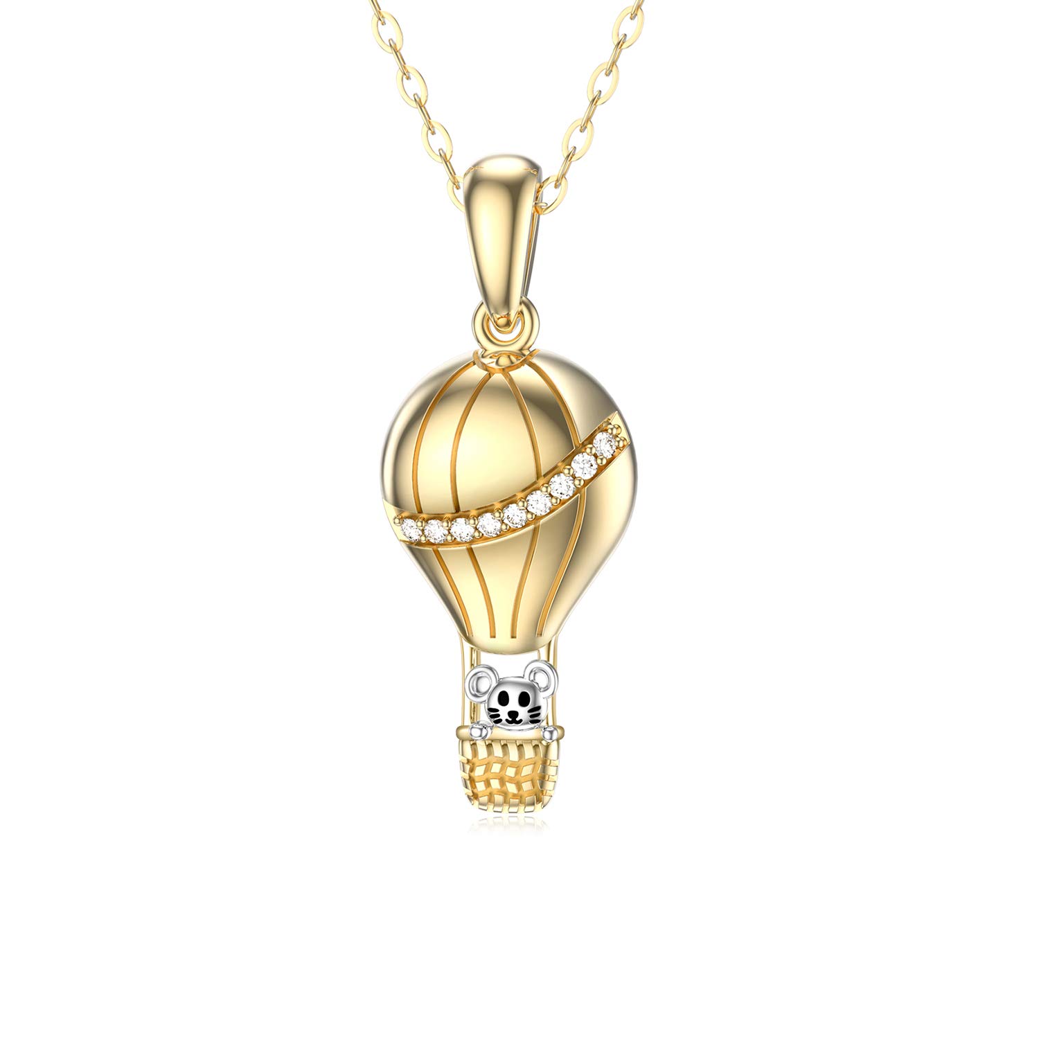14K Solid Gold Mouse & Cat Necklaces for Women - Elegant Animal Jewelry Gift for Wife, Girlfriend, Mother - Perfect for Valentine's Day, Anniversary & Birthday Gifts