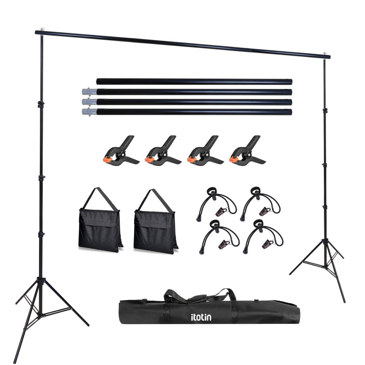 10x9ft Adjustable Aluminum Alloy Photo Backdrop Stand - Professional Photography Background Support System for Studio, Wedding, Party & Advertising Display - Perfect for Portrait, Product Shoots and Event Decorations