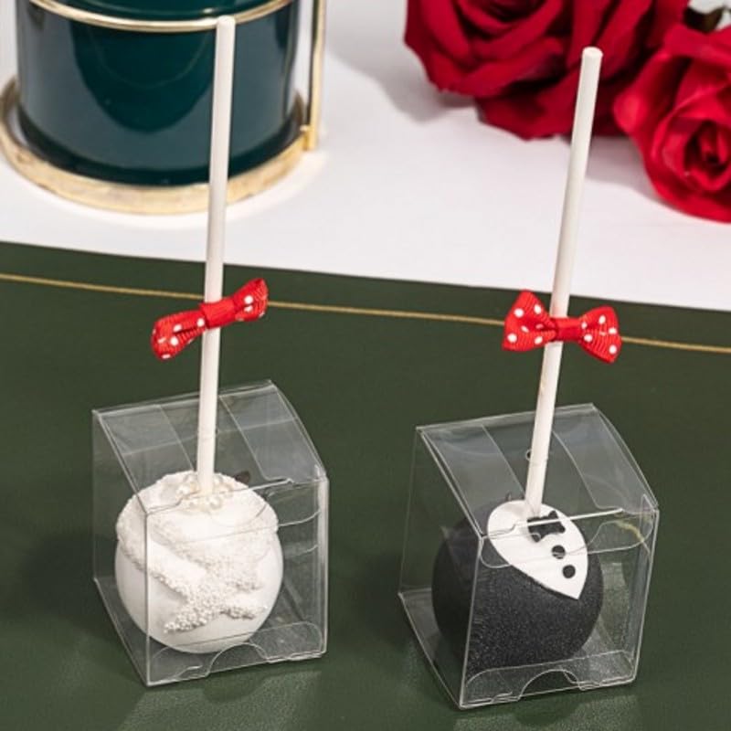 RomanticBaking 50 Pack Clear Cake Pop Boxes 1.75