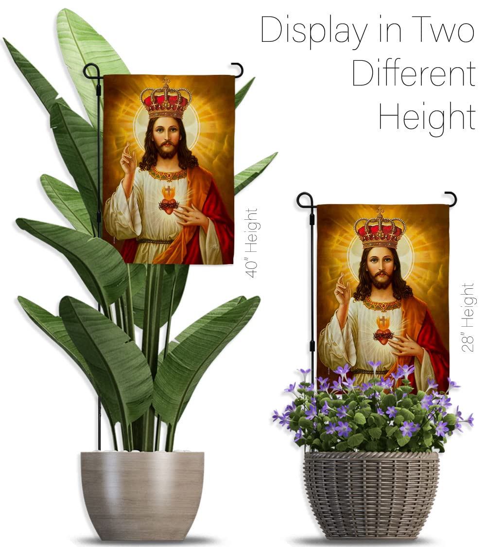Jesus Sacred Heart Garden Flag - Religious Easter Decoration for Home & Yard