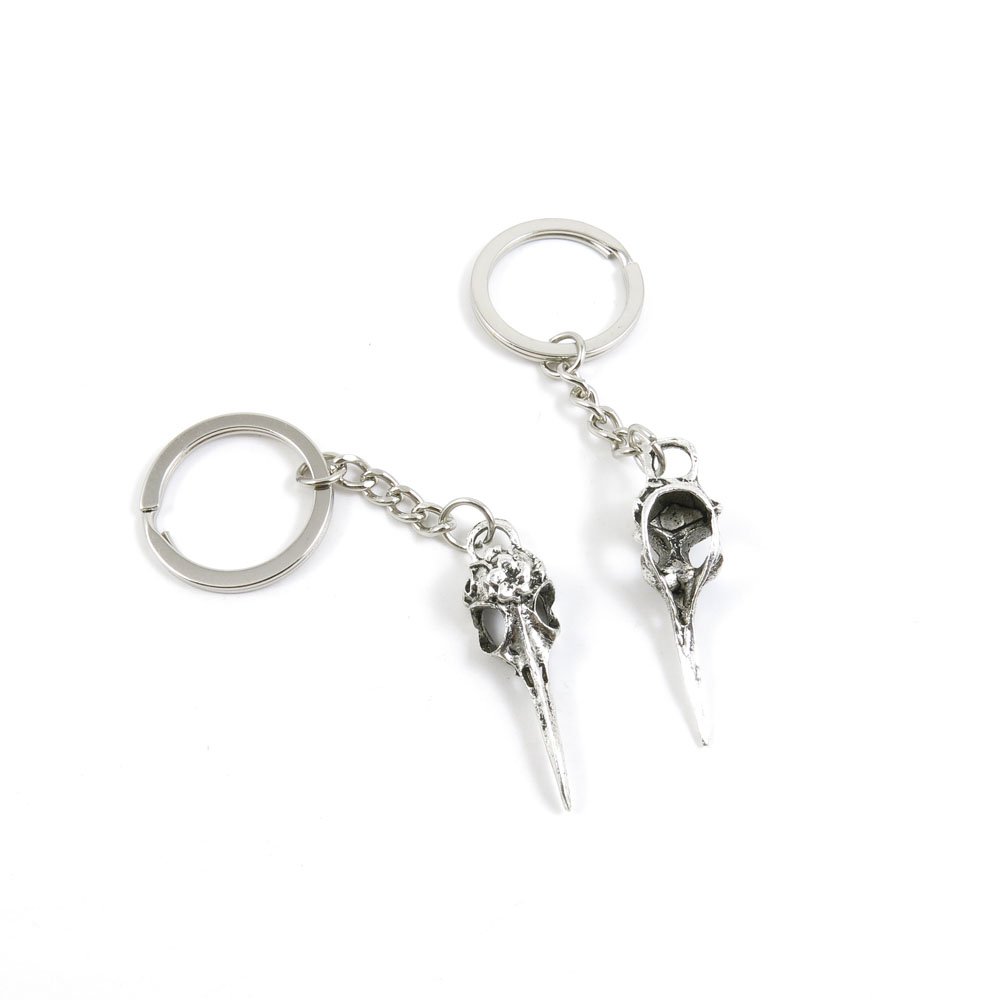 160 Pcs Skull Bird Head Keychain Charms - Bulk Key Ring Accessories for Car Keys, House Keys & Backpacks - Perfect for DIY Crafts, Gifts & Automotive Key Tags