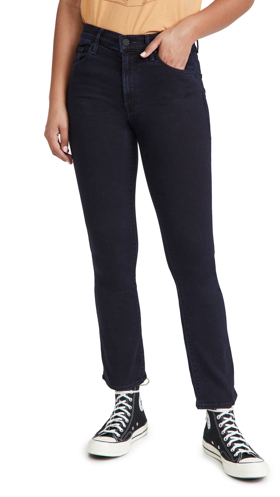 MOTHER Women's The Insider Ankle Jeans - High Waist Skinny Stretch Denim Pants for Casual & Work Outfits | Perfect for Office, Date Night & Everyday Wear