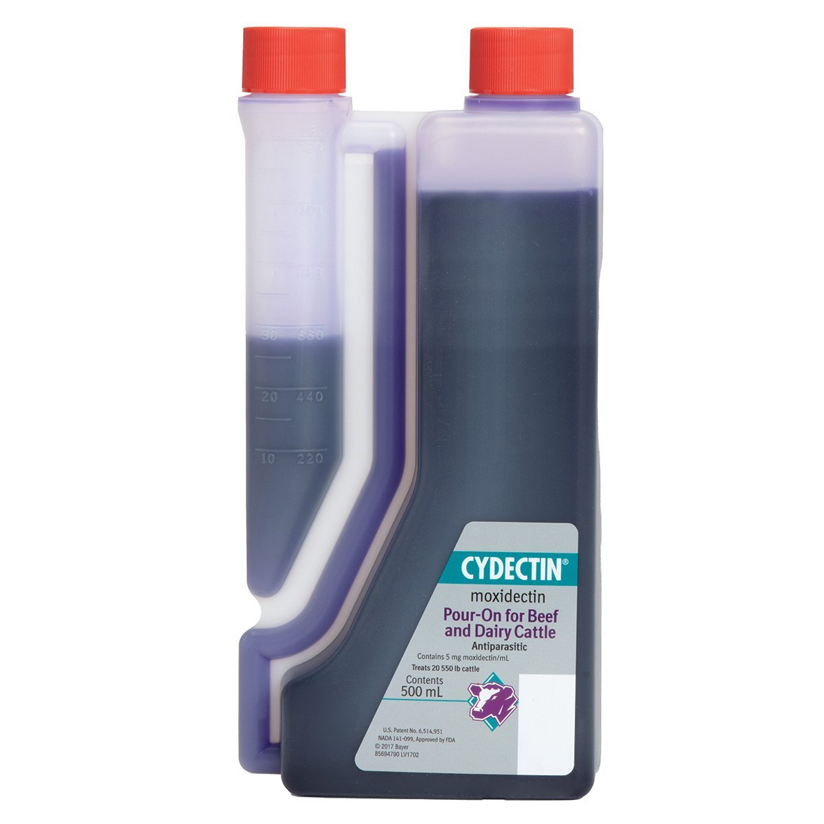 Elanco Cydectin Pour-On for Cattle - Effective Parasite Control Solution for Livestock - Use for Deworming and Treating External Parasites in Cattle