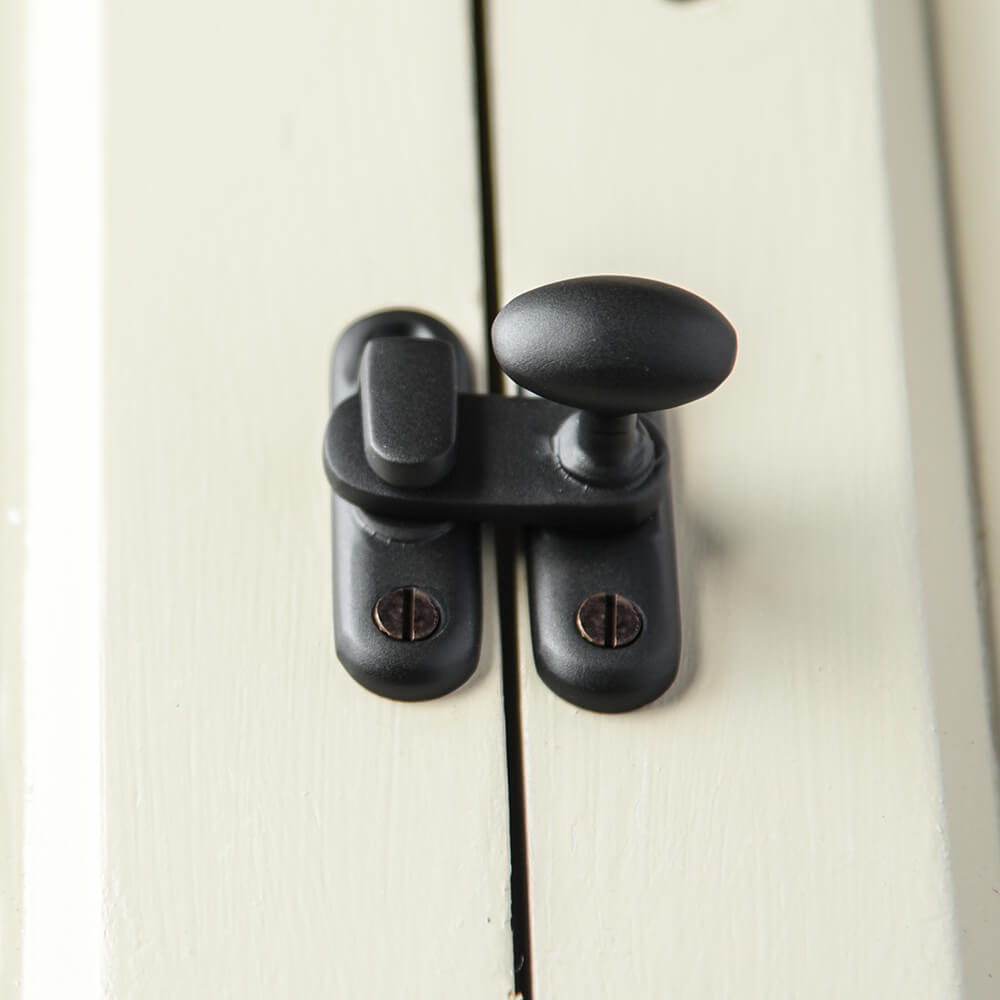 Zero Black Oval Cupboard Catch - Durable Cabinet Latch for Kitchen, Bathroom & Furniture - Secure Drawers & Doors - Easy Installation