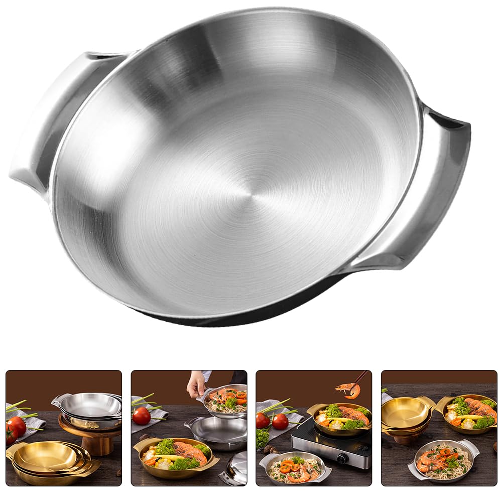 PRETYZOOM 5-Piece Stainless Steel Cookware Set - Nonstick Saucepan, Seafood Pot, Casserole with Double Handles - Durable Kitchen Pots for Boiling, Steaming & Frying - Perfect for Home Cooking, Camping & Restaurant Use