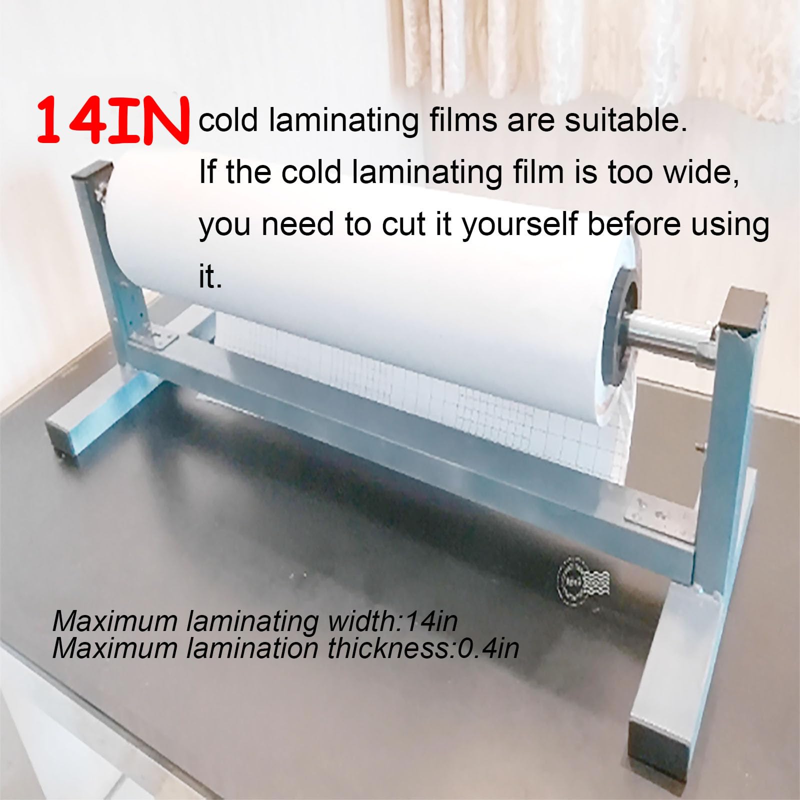 INTBUYING 14-Inch 360mm All Metal Manual Cold Roll Laminator Machine - Heavy Duty Laminating for Posters, Photos, Documents & ID Cards (Office, School, Home Use)