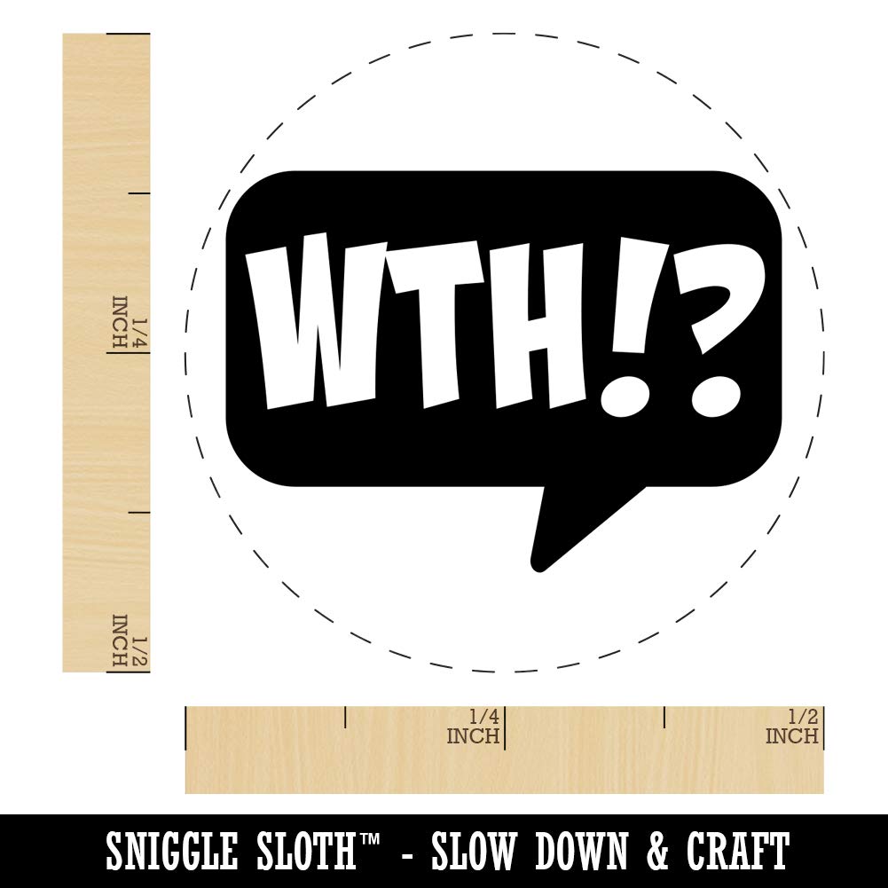 WTH What The Heck Comic Callout Bubble Chicken Egg Rubber Stamp - 1/2 Inch Mini Stamp for Scrapbooking, Card Making & DIY Crafts