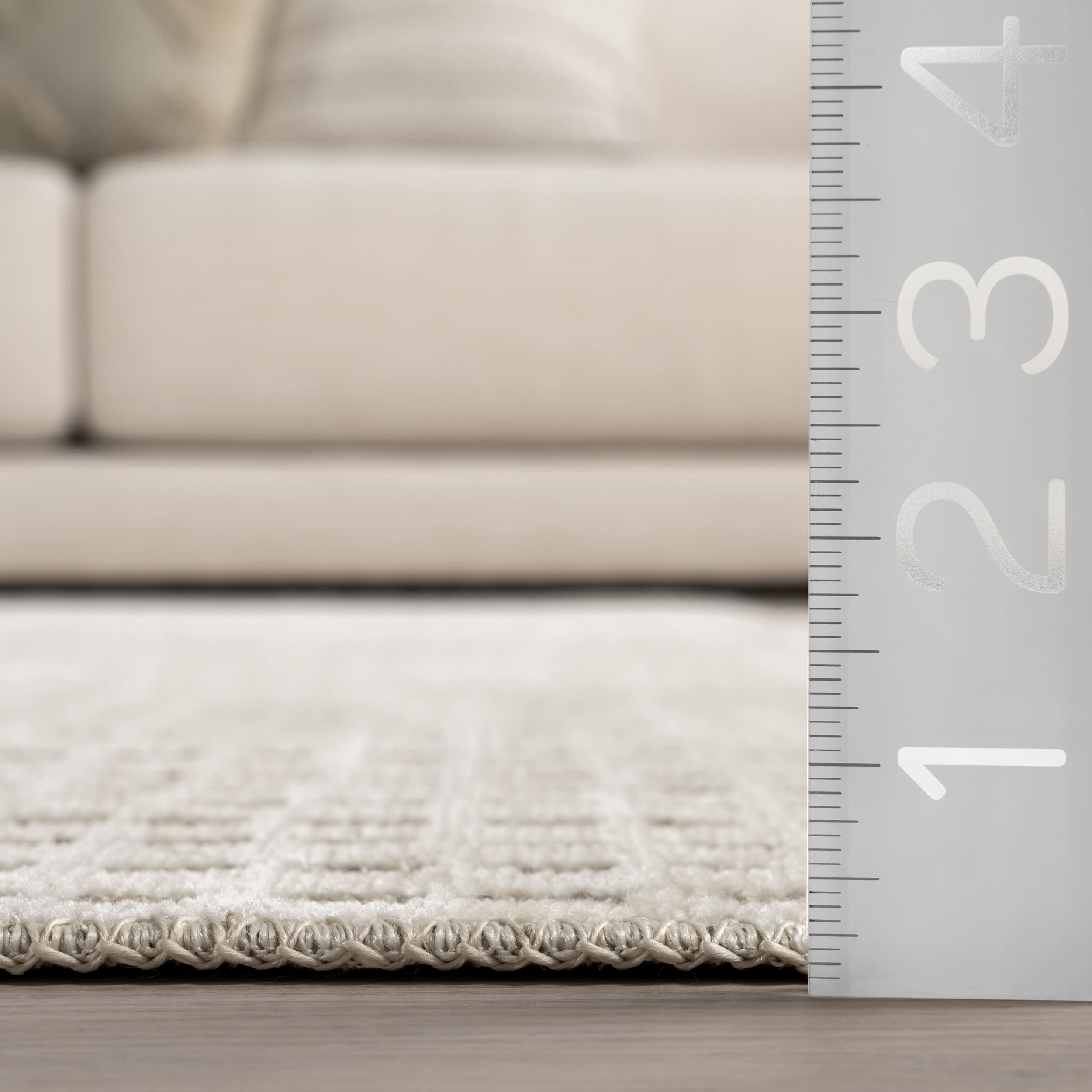 Darcy Dual Plaid Reversible Washable Rug - Cream & Gray Soft Non-Slip Area Rug for Living Room, Bedroom, Nursery & Home Decor