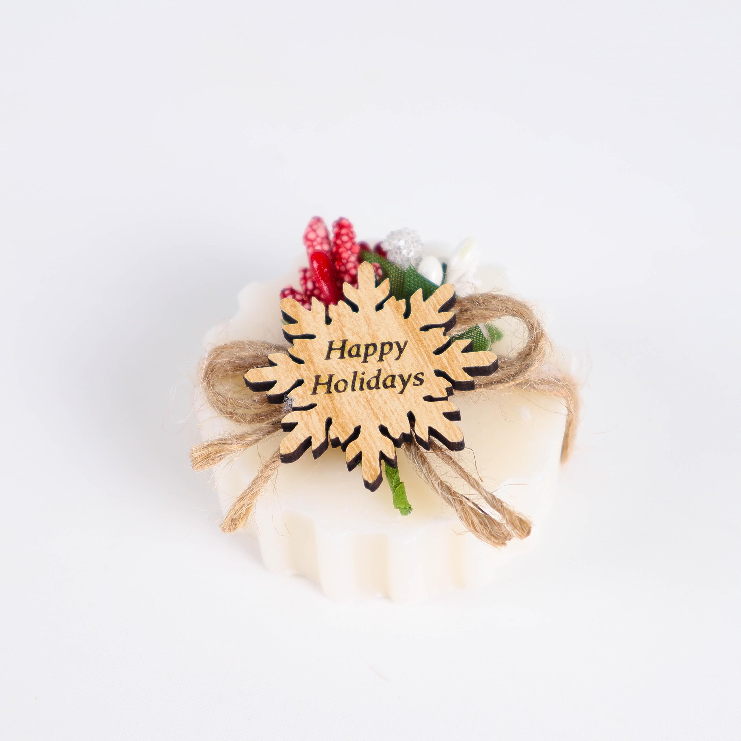 HTF Pack of 10 Christmas Handmade Scented Vegan Mini Soaps - Holiday Decorations for Christmas Tree, New Year Party & Winter Home Decor (Snowflake Design) - Perfect for Gifts, Stocking Stuffers & Festive Celebrations