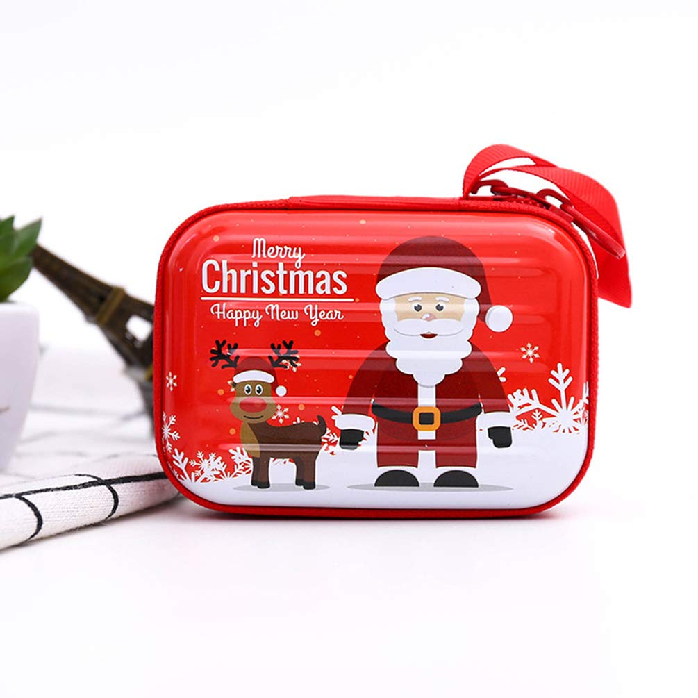 Toyvian 4PCS Christmas Mini Coin Purse Keychain Pouch - Small Change Holder for Keys, Earphones & Cables (Random Holiday Patterns) - Perfect for Holiday Gifts, Stocking Stuffers & Travel Organizers