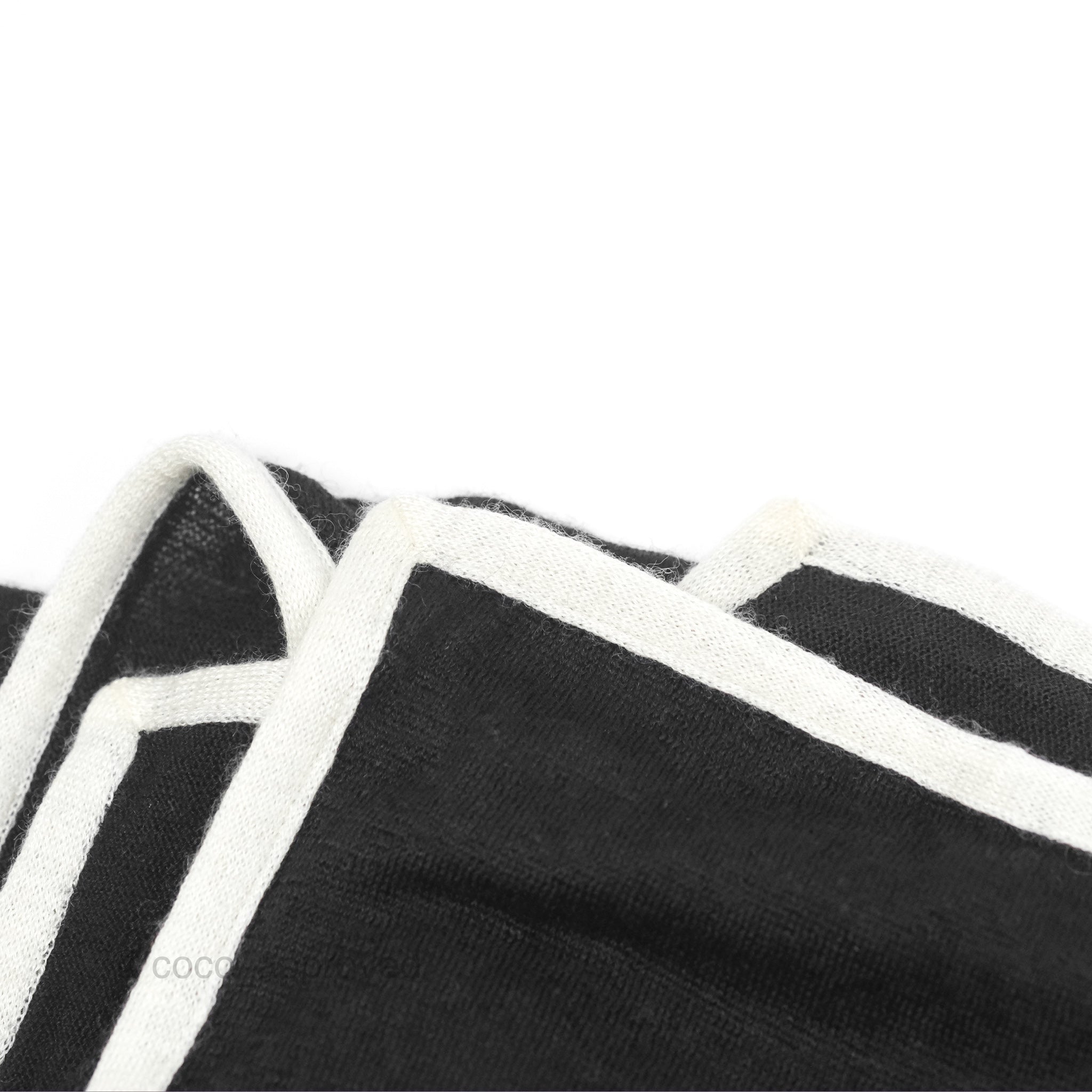 Chanel CC Logo Black & White Cashmere Silk Scarf - Luxury Fashion Accessory for Women, Perfect for Gifts, Parties & Winter Outfits