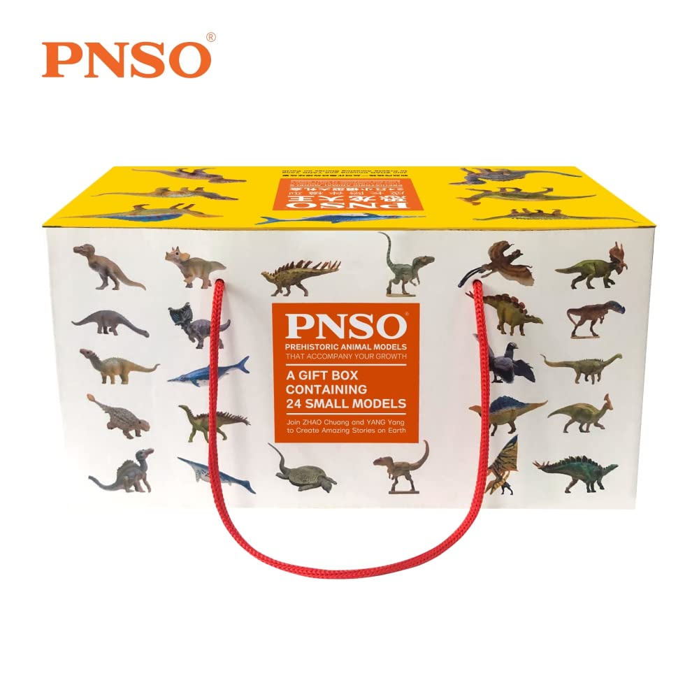 PNSO 24-Piece Dinosaur Model Gift Box Set - Realistic Dinosaur Figures for Kids, Educational STEM Toys, Birthday Party Favors, Classroom Rewards & Dinosaur Lovers Collection