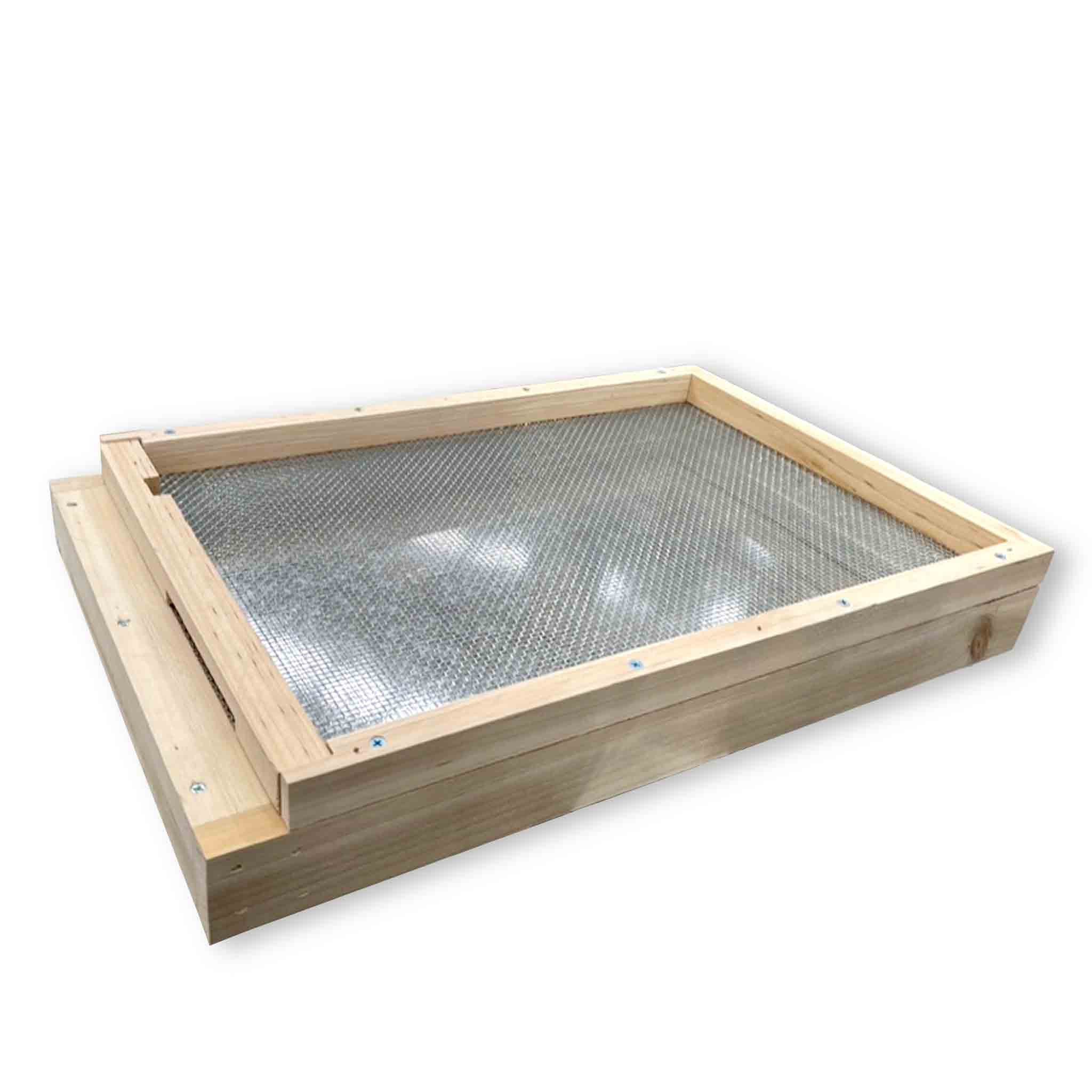 Beehive Screened Ventilation Bottom Board with Metal Pest Control Draw Tray - Essential Beekeeping Equipment for Varroa Mite Prevention & Hive Health