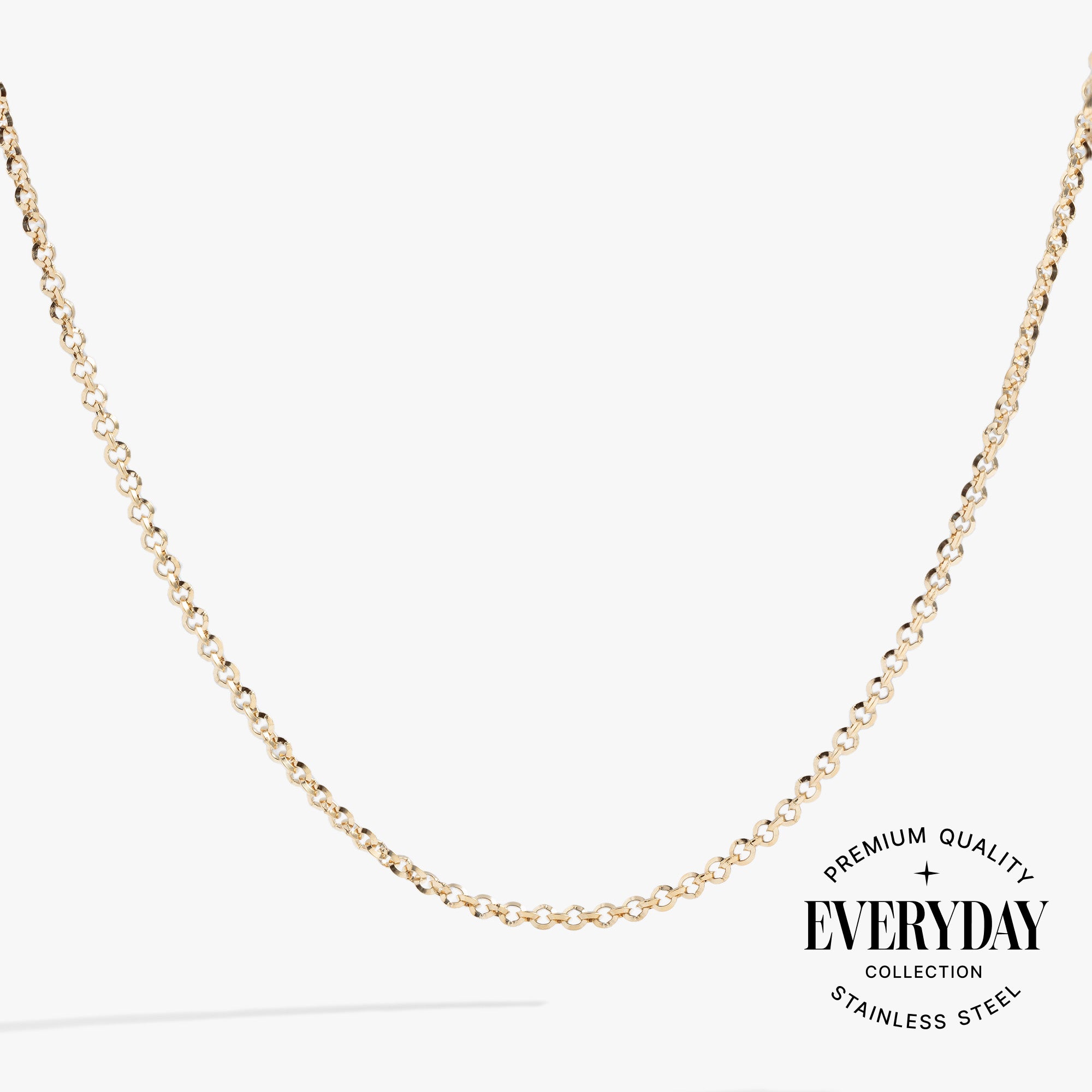 Faceted Rolo Charm & Layering Necklace for Women - Dainty Gold Plated Minimalist Jewelry - Perfect for Layering, Everyday Wear & Gift Giving