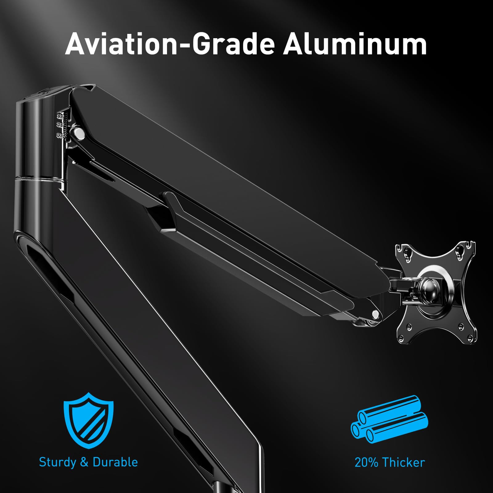 HUANUO Dual Monitor Stand for 40 Inch Ultrawide Screens - Heavy Duty Adjustable Monitor Arm with Full Motion Tilt, Swivel, Rotation - Supports 33 lbs & VESA 75x75/100x100mm - Perfect for Home Office, Gaming Setup & Workspace Ergonomics