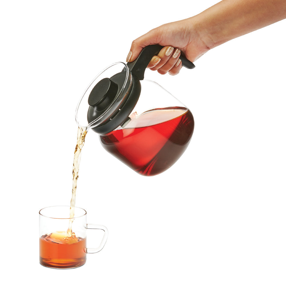 Premium Borosilicate Glass Carafe with Built-in Strainer - Ideal for Iced Tea, Cold Brew Coffee & Infused Water Pitcher