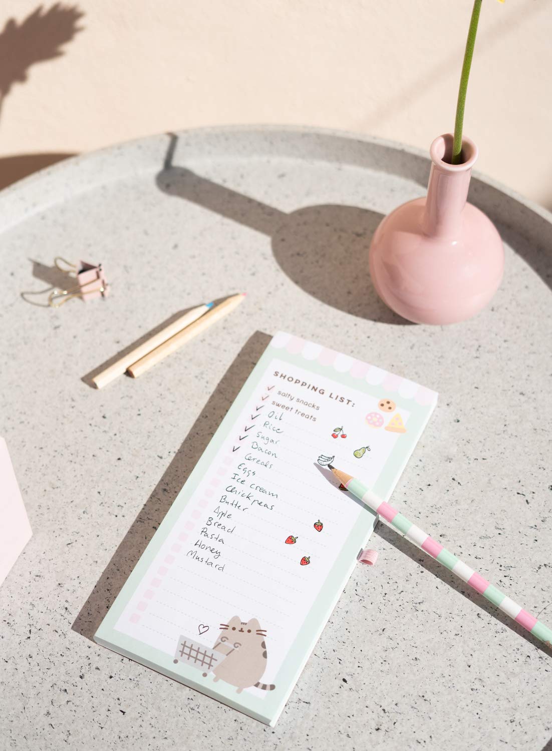 Official Pusheen Magnetic Notepad - 90-Sheet Refrigerator Memo Pad for To-Do Lists, Grocery Shopping & Daily Planning (4