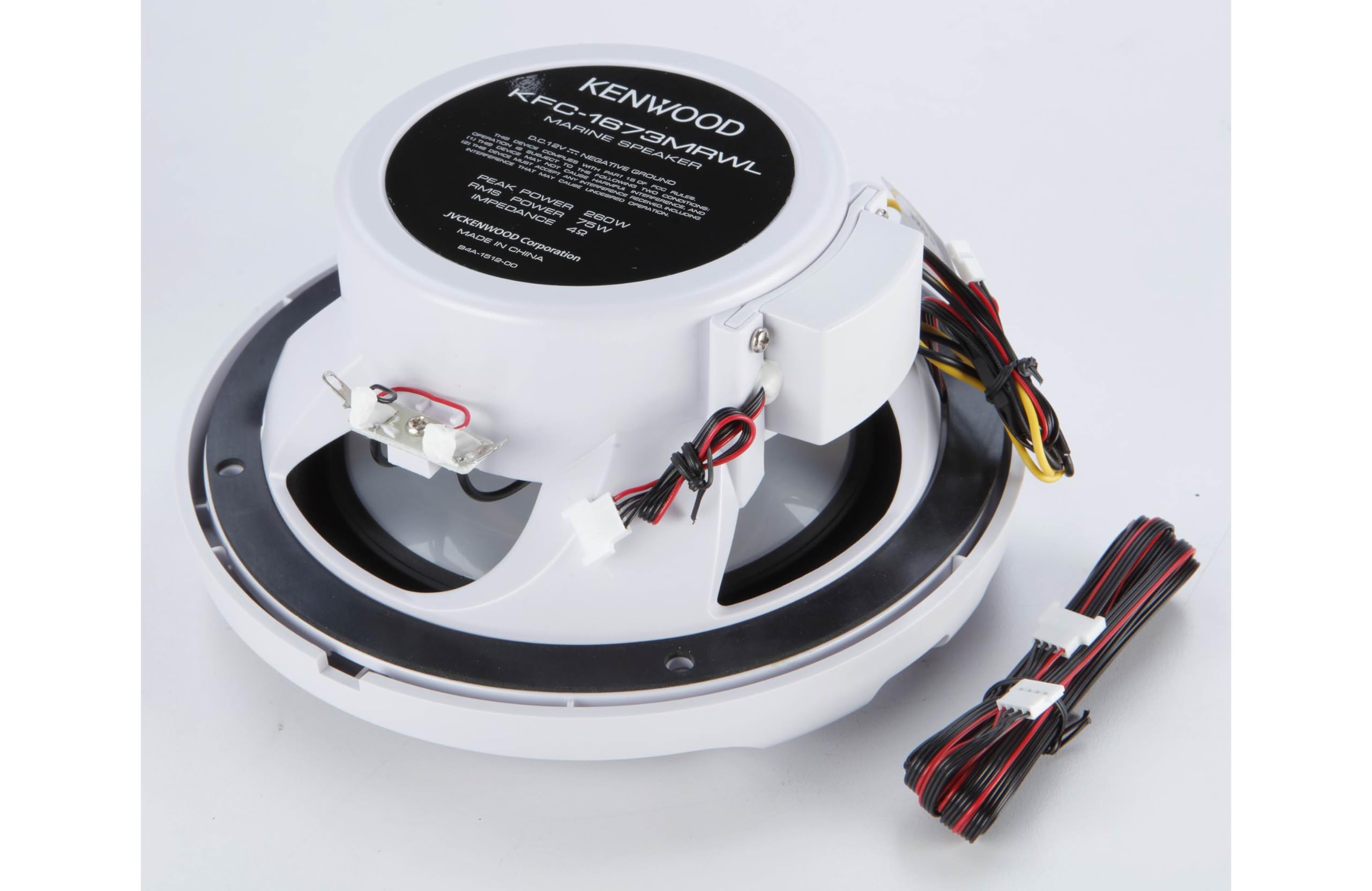 Kenwood KFC-1673MRWL 6.5 Inch 2-Way Marine Speakers with Grilles (Pair) - Waterproof Boat Speakers with Built-in White LED Lights for Marine Audio System | Perfect for Boats, Yachts & Outdoor Water Activities