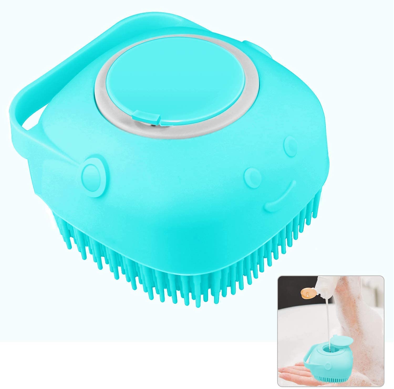 Ultra-Soft Silicone Body Brush & Shower Sponge - Exfoliating Skin Scrubber for Face, Back & Body | Wet/Dry Use for Spa, Massage & Deep Cleansing | Perfect for Sensitive Skin & Daily Shower Routine