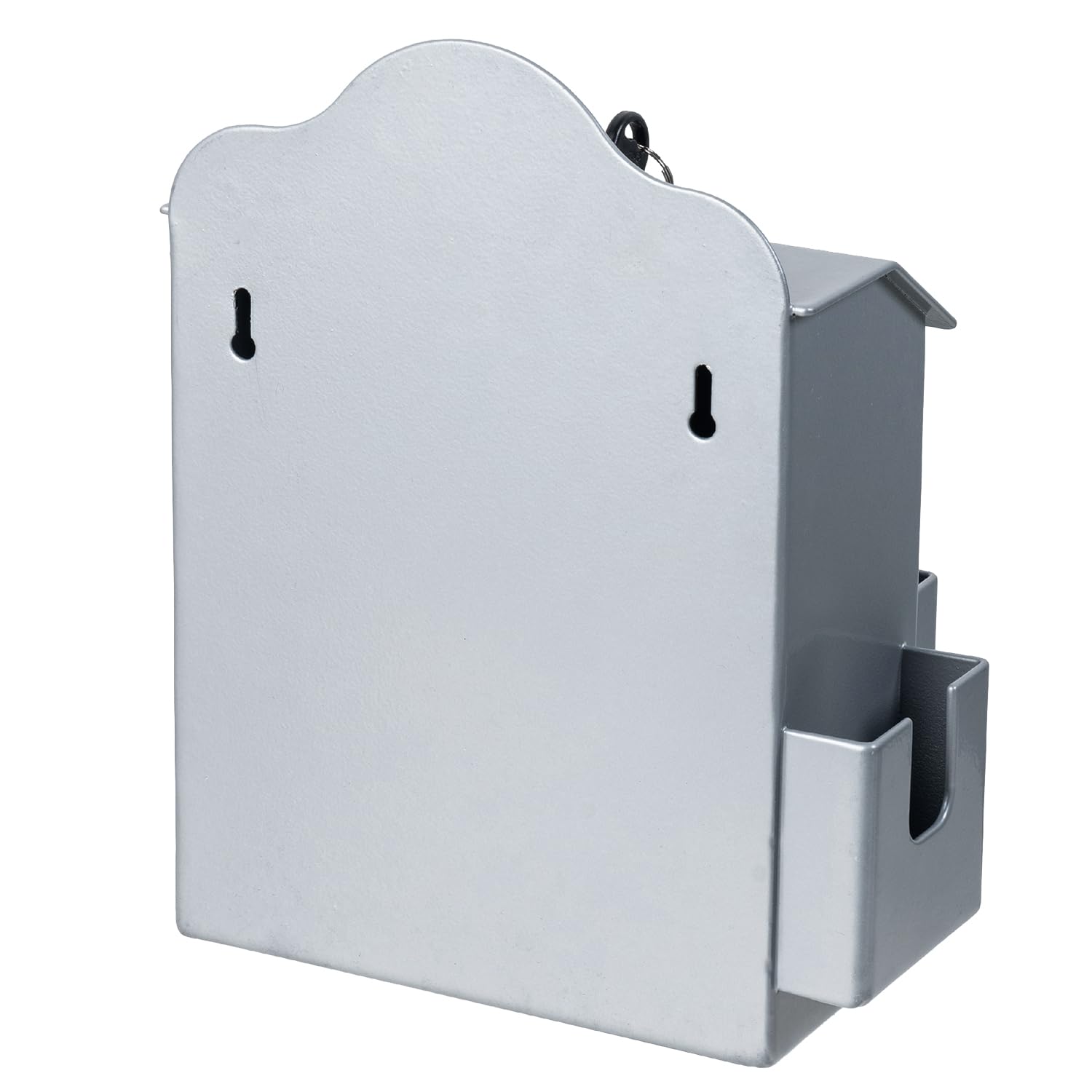 MyGift Metal Suggestion Box with Lock & Keys - Wall Mount or Tabletop Comment Box in Matte Gray - Includes Paper Sheet & Pen Holder - Perfect for Offices, Schools, and Public Spaces