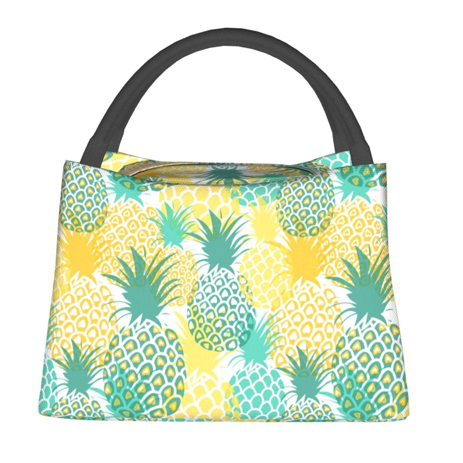 Insulated Pineapple Lunch Bag for Women & Kids - Reusable Cooler Lunch Box with Container for School, Work, Picnic & Outdoor Activities | Cute Bento Box for Girls, Boys & Men
