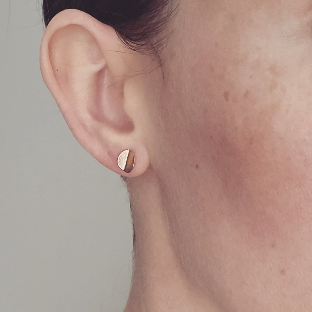 14K Gold Eucalyptus Mini Stud Earrings - Dainty Botanical Jewelry for Everyday Wear & Special Occasions