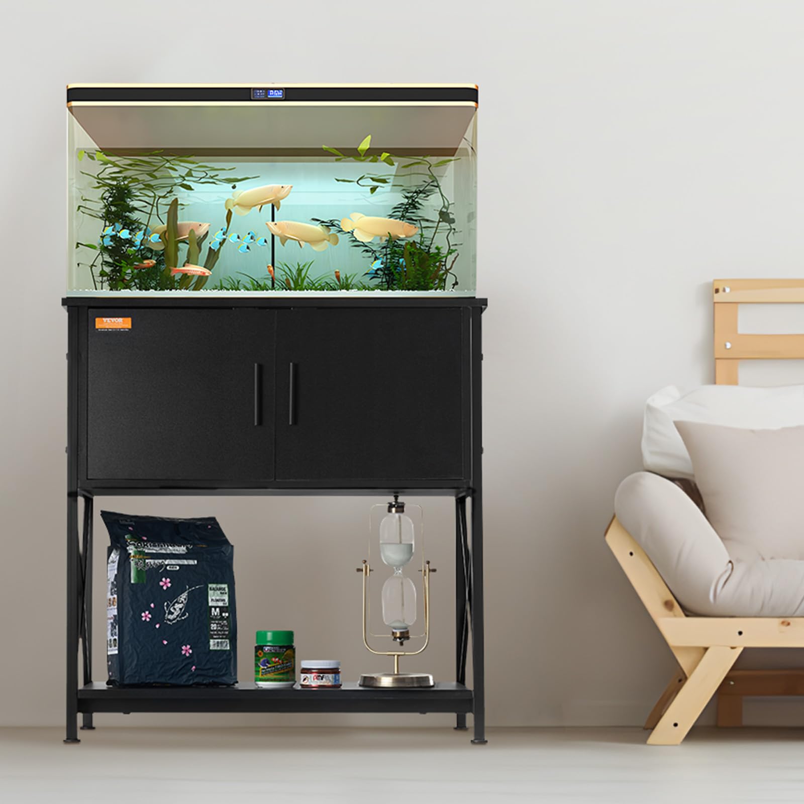 VEVOR 29 Gallon Aquarium Stand - Heavy Duty Steel & MDF Fish Tank Stand for Reptiles/Turtles (28.7