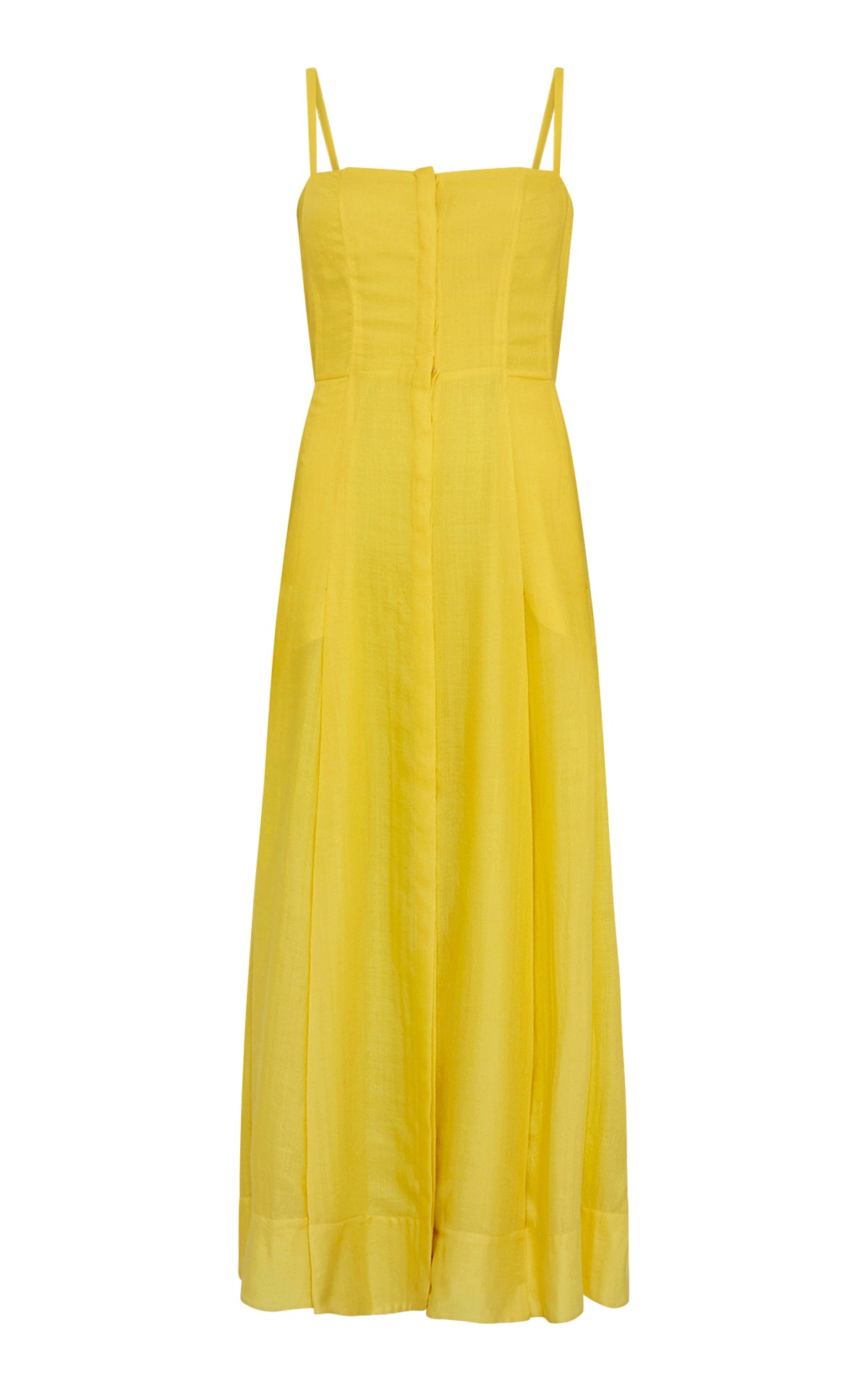 Magritte Maxi Dress - Cadmium Yellow Cashmere Silk Herringbone Women's Elegant Evening Gown | Perfect for Weddings, Parties & Formal Events