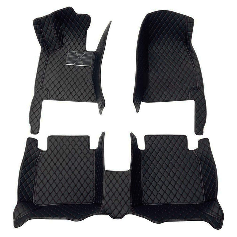 Premium All-Weather Car Floor Mats for Ford Mustang 2015-2019 - Waterproof Luxury Leather Floor Liners with Full Coverage Protection (Black) - Perfect for Daily Commuting, Road Trips & Extreme Weather Conditions