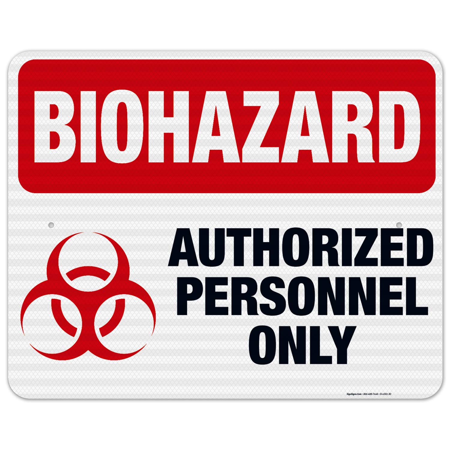 Biohazard Authorized Personnel Only Sign - OSHA Compliant Danger Warning Sign, 24x30 Inches, 3M EGP Reflective .080 Aluminum, Fade Resistant for Indoor & Outdoor Use - Made in USA | Perfect for Laboratories, Hospitals, Construction Sites & Hazardous Work Areas