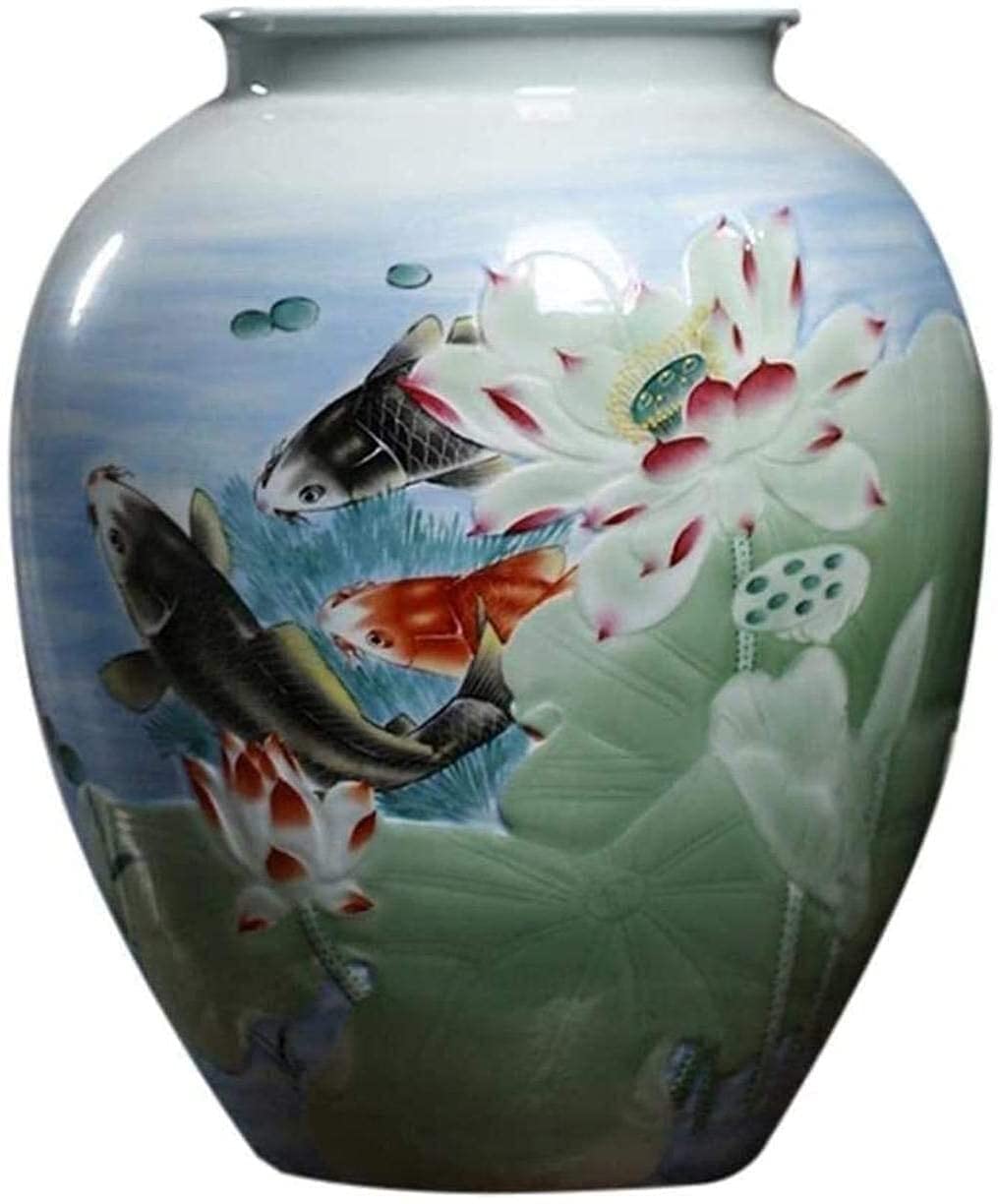 Modern Ceramic Flower Vase for Home Decor - 21x36cm Decorative Vase for Dry Flowers, Living Room, Bedroom & Office Desktop - Elegant Grave Art Vase in Multicolor | Perfect for Centerpieces, Wedding Decor & Gift Giving